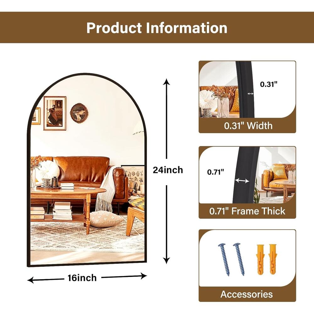 Black Arched Mirror